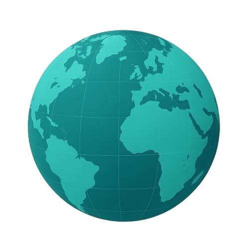 Ballast globe with highlighted trade routes